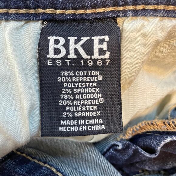 BKE Jake Straight Men’s Jeans 33x32 Blue Dark Wash Stretch Denim Repreve Classic - Picture 4 of 9